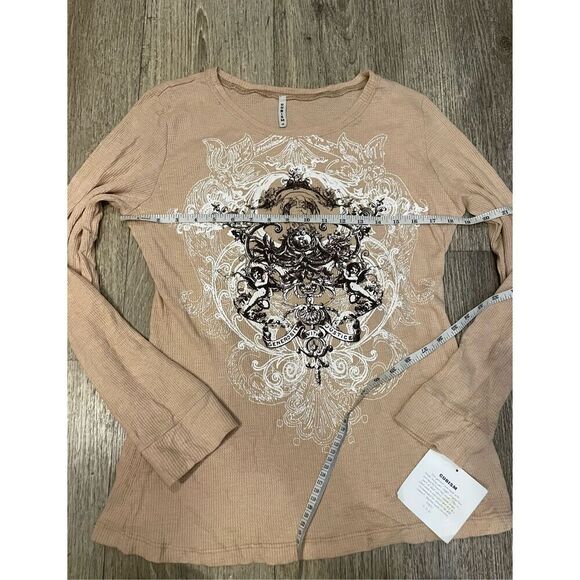 Cubism Generosity in Justice Tan Long Sleeve Shirt Medium New - Picture 5 of 7